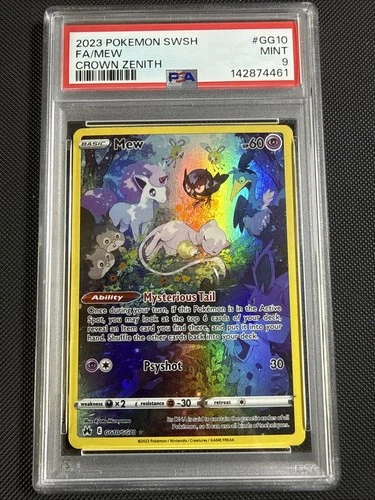 2023 POKEMON SWORD & SHIELD CROWN ZENITH #GG10 FULL ART/MEW PSA 9