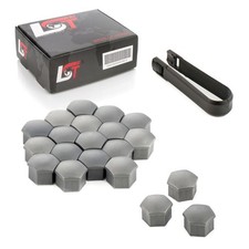 20x Abdeckkappen Radschraubenkappen Radschrauben Set grau 17 mm für JEEP