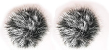 2 Packs Professional Outdoor Furry Windscreen Lavalier Microphone Wind Screen Fu