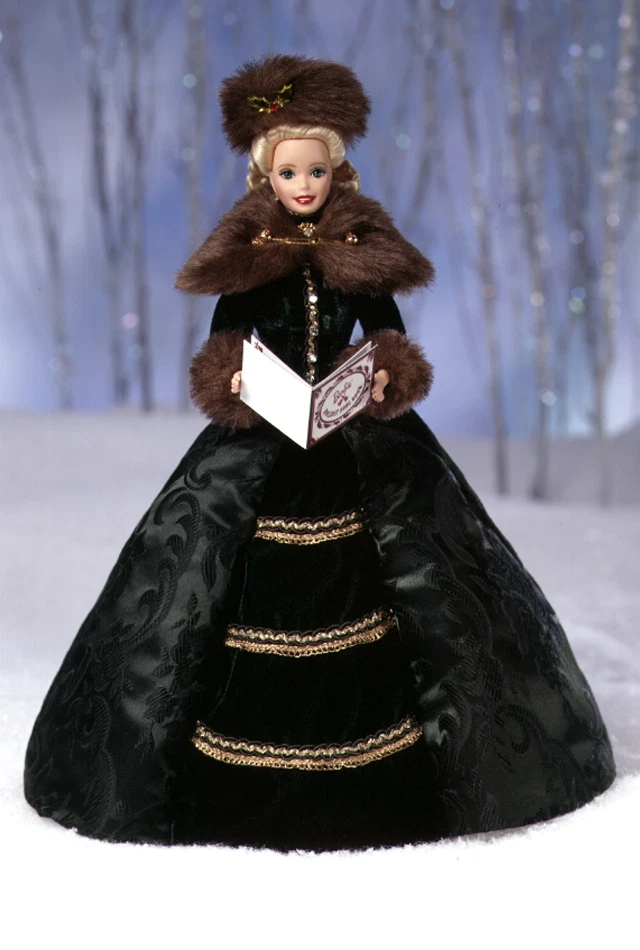Muñeca Barbie Holiday Caroler 1996 colección de porcelana Mattel 15760 Foto 4 de 4