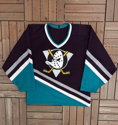 Maillot CCM Anaheim Mighty Ducks Vintage Années 90 – Taille S, Violet – Officiellement Licencié NHL