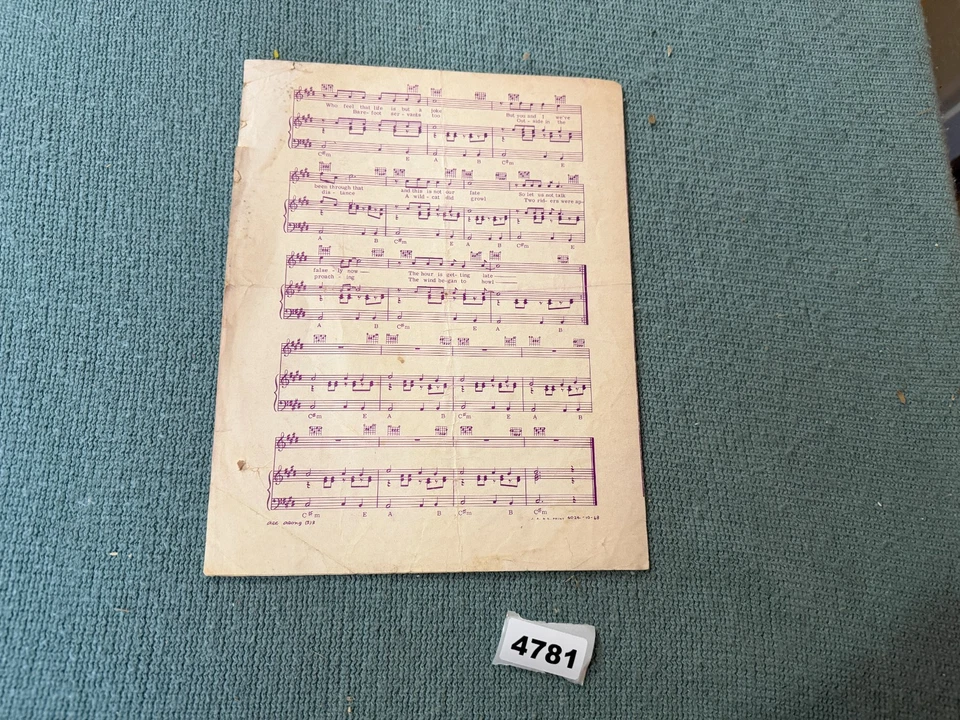 RARE JIMI HENDRIX "All Along the Watchtower" 1968 Sheet Music BOB DYLAN-4781 - Image 3 of 3