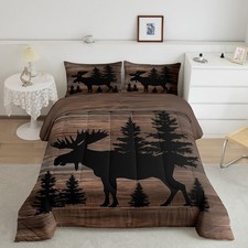 Cute Deer Comforter Set for Girls Boys Deer Hunting Bedding Set Room Decorati...