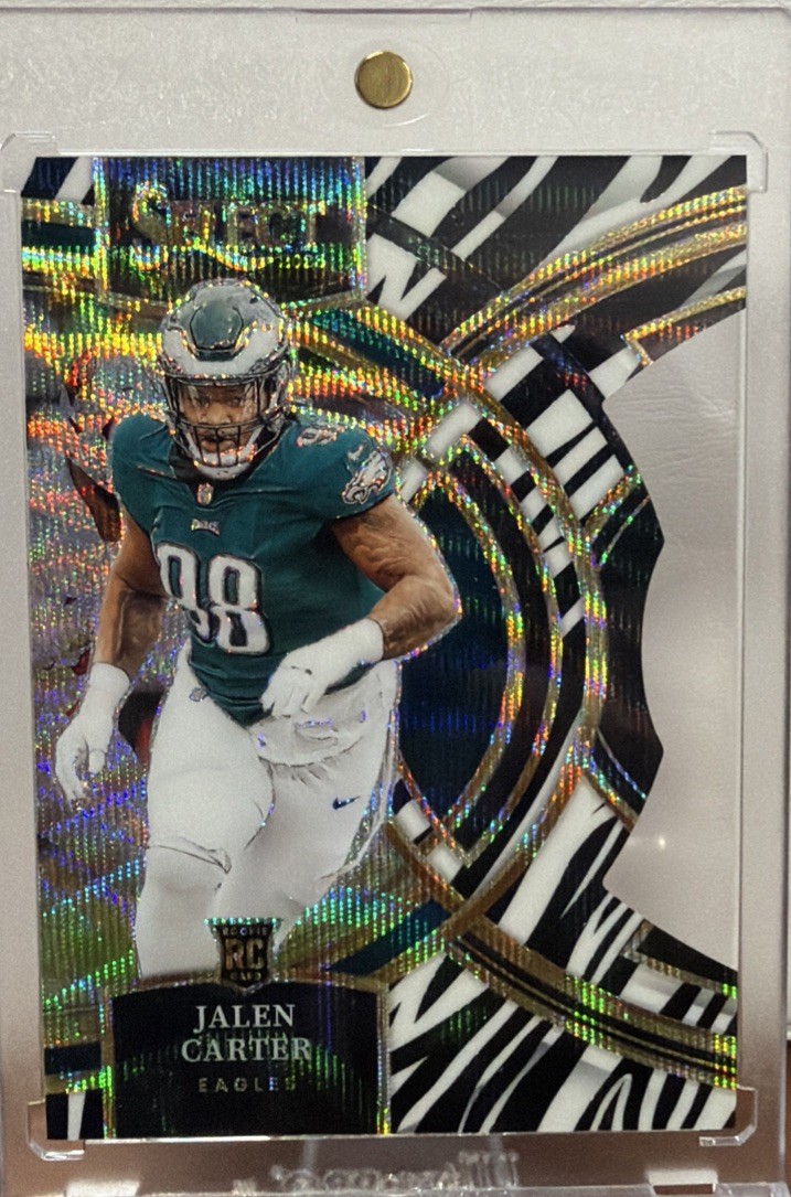 Jalen Carter 2023 Panini Select 171 Zebra Prizm Die-Cut Rookie RC Eagles SSP