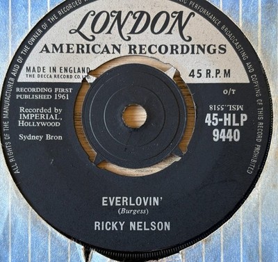 RICKY NELSON EVERLOVIN' 7'' LONDON (1961) EX++ POP VOCAL ENGLAND