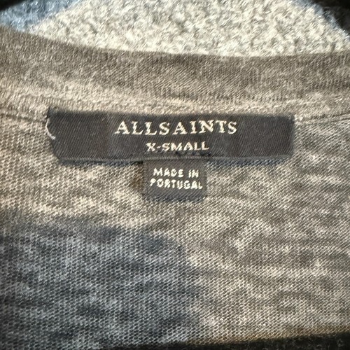 Robe All Saints femme XS grise manches courtes jody jersey robe lin volants ourlet - Photo 5/10