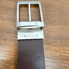 Calvin Klein Mens Reversible Black Brown Belt Genuine Leather Silver Buckle 32