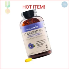 NatureWise Flaxseed Oil 1,242 mg, Fish Free Omega 3 6 9 with 720mg ALA, Dietary 