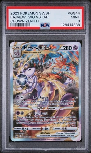 Pokemon Mewtwo VSTAR GG44 Alternate Alt Full Art Crown Zenith PSA 9 Mint 2023