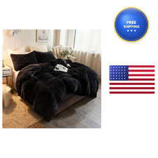 Xege Plush Shaggy Duvet Cover Luxury Ultra Soft Crystal Velvet Fuzzy Bedding