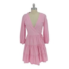 00030 Gianni Bini A Line Wrap Dress Pink size Medium preppy cottagecore spring