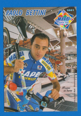 CYCLING cycling card PAOLO BETTINI team MAPEI Quick step 2001