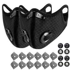 Reusable Cycling Sports Face Mask Breathing Valves With Active Carbon Filter US