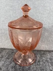 Floral Poinsettia Pattern by Jeanette Glass Company 1931-1935 Pink Glass