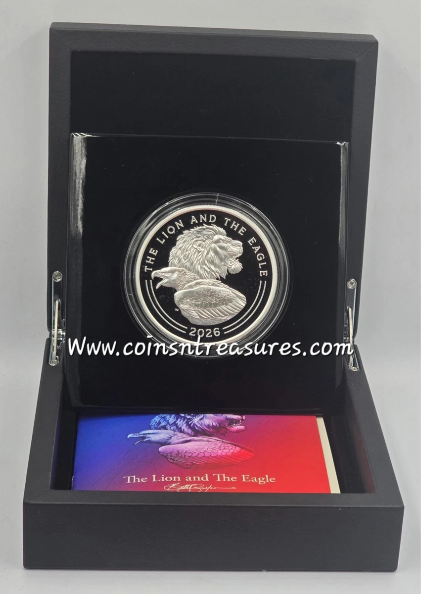 Reino Unido El León y el Águila 2026 5oz Moneda de Plata Proof