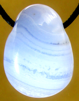 Chalcedon GebÄNdert Trommelstein Gebohrt Edelstein AnhÄNger Nr.25
