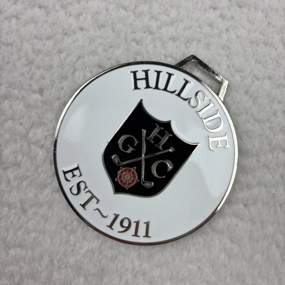 Étiquette De Sac De Golf Métal JBT - Tulsa Country Club - Amovible - Argent - Neuf