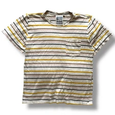 JungMaven 100% Hemp Tee Shirt Mens L Striped Multi Colored Short Sleeve