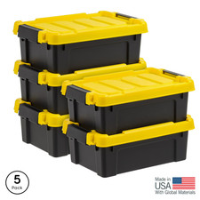 IRIS 3 Gal Plastic Storage Bins with Lids, Latching Totes, Heavy Duty, 5Pk