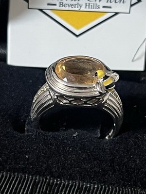 Designer VICTORIA WIECK Citrin Emaille WABEN BIENE Ring Sterling 825 Box