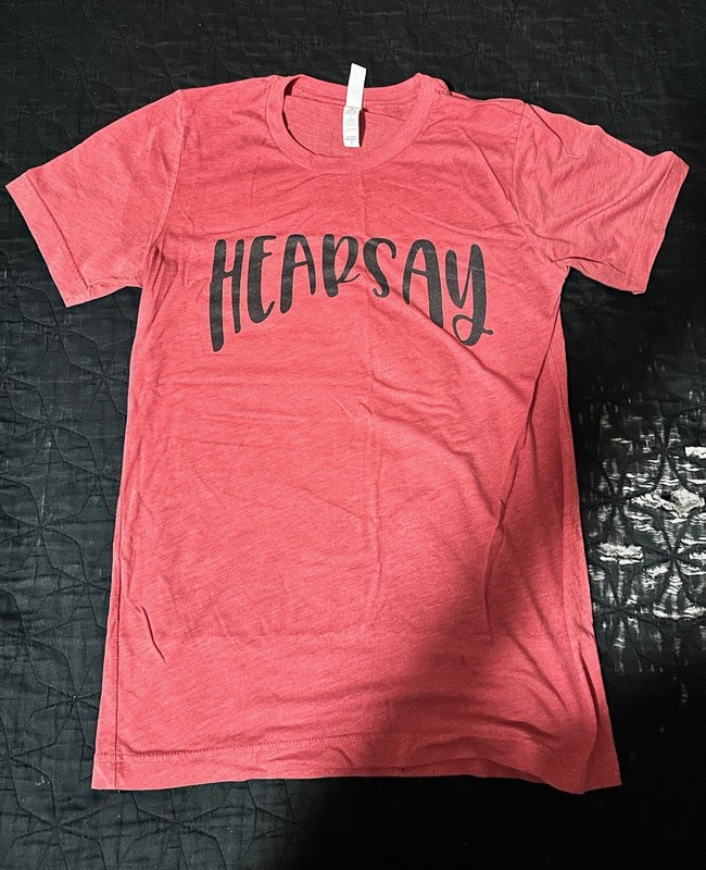 Johnny Depp Court T-Shirt Funny Hearsay Logo Across Chest Vintage Soft Retro Sm