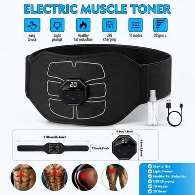 10 Modes EMS Abdominal ABS Muscle Stimulater Training Toner Fitness Workout Belt