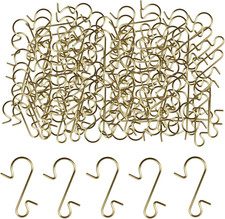 120PCS 1.18Inch S-Shaped Christmas Ornament Metal Hooks, Golden Bendable Hanging