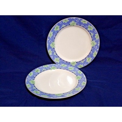 Pfaltzgraff Stoneware Bright Contemporary Blue Isle Salad  Set of 2 Discontinued