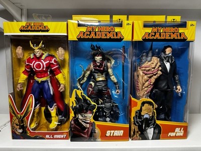 3 McFarlane My Hero Academia Action Figures All Might + Stain + All For One