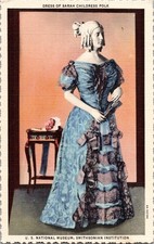 Sarah Childress Polk First Lady Inaugural Dress Smithsonian Linen Postcard