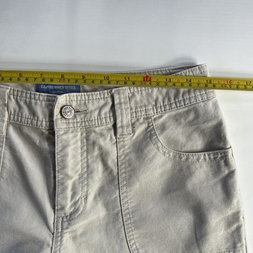 Y2K Flare Leg Khaki Medium Rise Pants 7 M Stretch Vintage classic normcore - Picture 3 of 11