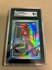 2021 Topps Pro Debut Chrome Aqua Refractor /75 Jeremy De La Rosa #PDC-97 Sgc 9