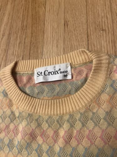 Vintage St Croix Shop Knit Sweater Multicolor Coogi Style Made In USA Men M - Picture 5 of 5