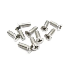 M2.5 x 8mm, Phillips Flat Head Screws, Steel With Nickel