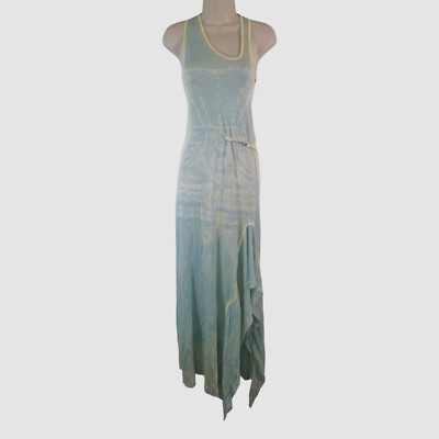 PH5 Women Blue Peony V-Neck Sleeveless Ruffle Thigh Slit Tank Dress Size S  | eBay