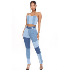 Jeans Pants Women's New Elastic Pants High Waist Tassel Slim Pencil Pants