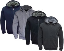 New Mens/Womens Fur Lined Hoodie Hooded Top/ Winter Warmer M - XXXL