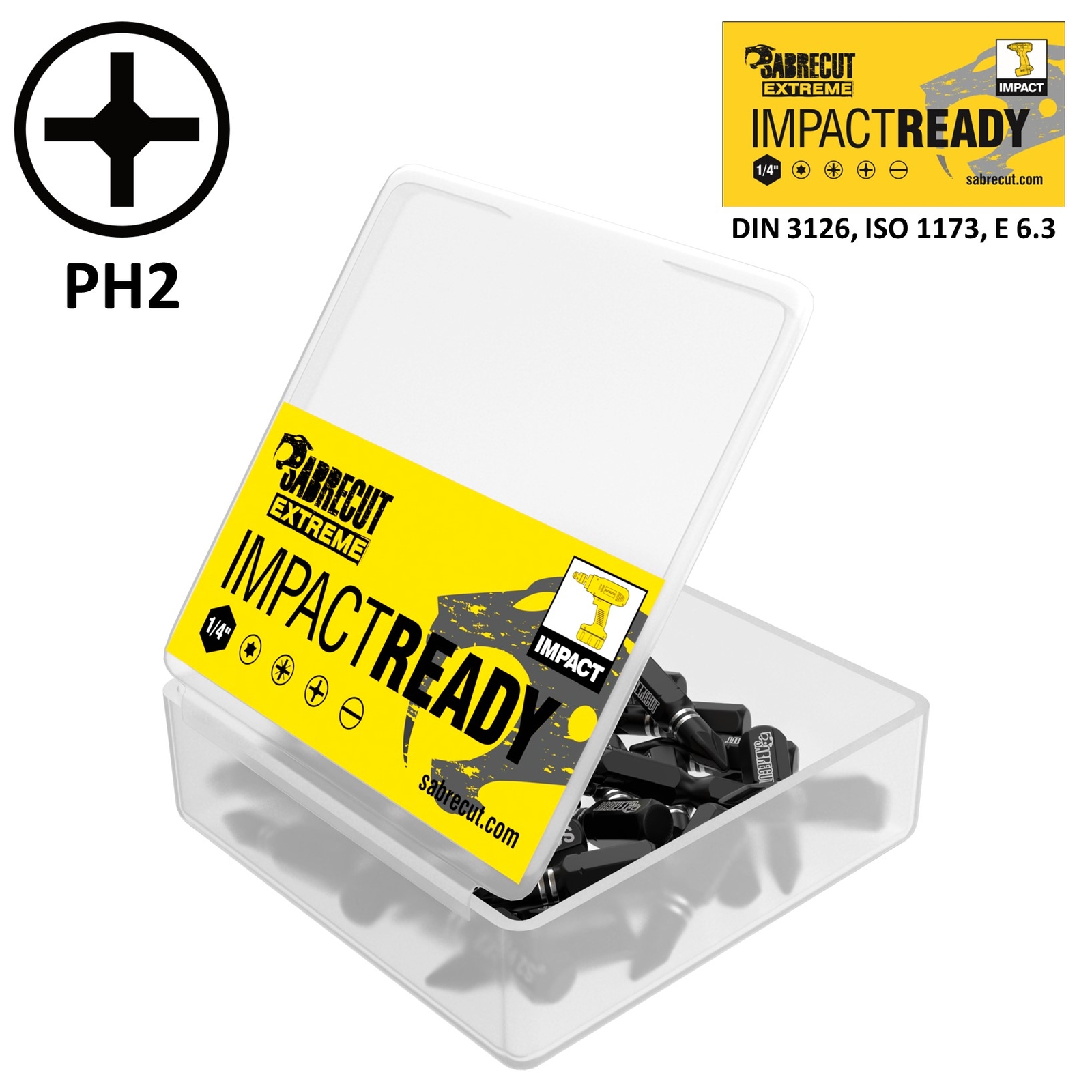SabreCut PH2 Impact Drill Driver Screwdriver Holder Bits Set x 26 ...