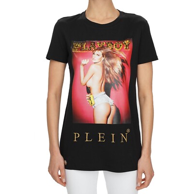 PHILIPP PLEIN X PLAYBOY Crystal Playmate Magazine 2014 Print T-Shirt 08489