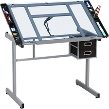 Adjustable Glass Drafting Table Drawing Desk Diamond Art Desk Versatile Art Craf