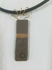 Handmade Necklace Ceramic & Wire Pendant on Cord by C. Beeker