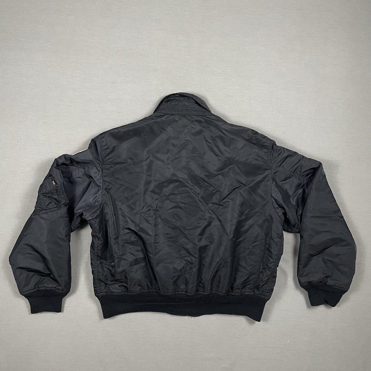 Alpha Industries Jacket Mens XL Black Military Bomber Jacket