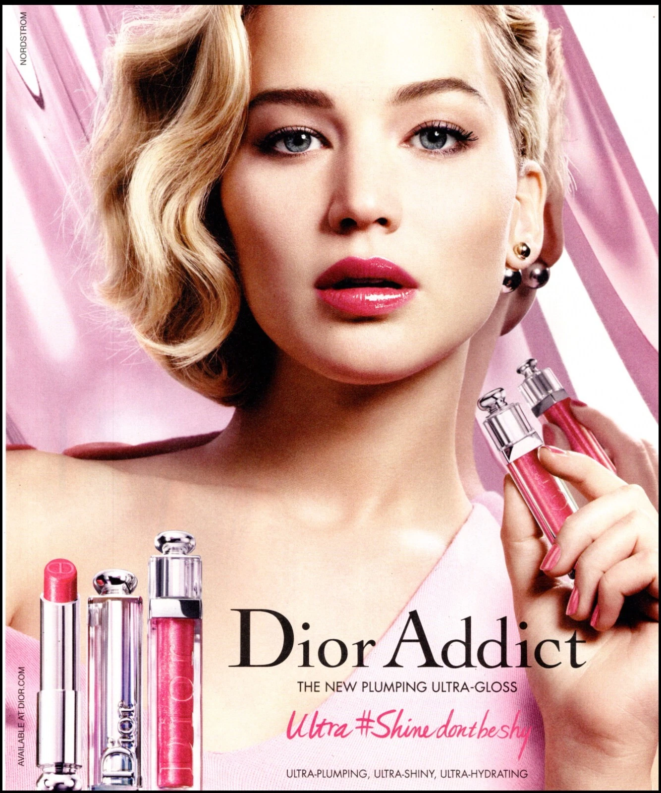2016 magazine Ad DIOR ADDICT Jennifer Lawrence pour Plumping Ultra Brillant 101523