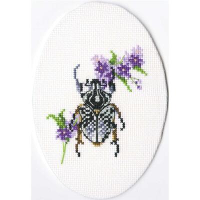 RTO Kreuzstich Set ''Bug auf Lungenkraut'' EH367, Zählmuster, 8x9 cm