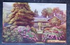 vtg postcard art Lovely Lake District Rydal Mount Wordsworth's house England