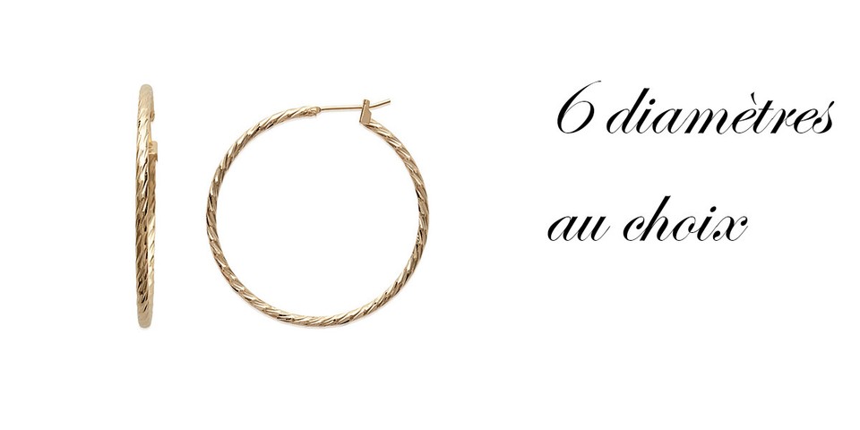 Pendientes De Aro En Oro De 18 Quilates - Diseño Estriado Torcido