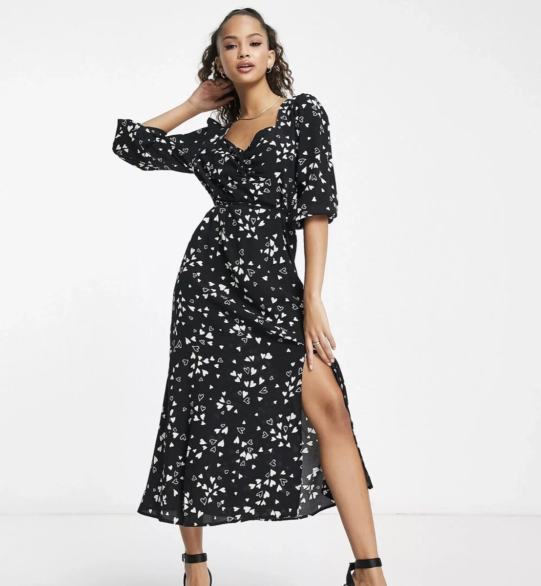 Heart print top dress uk