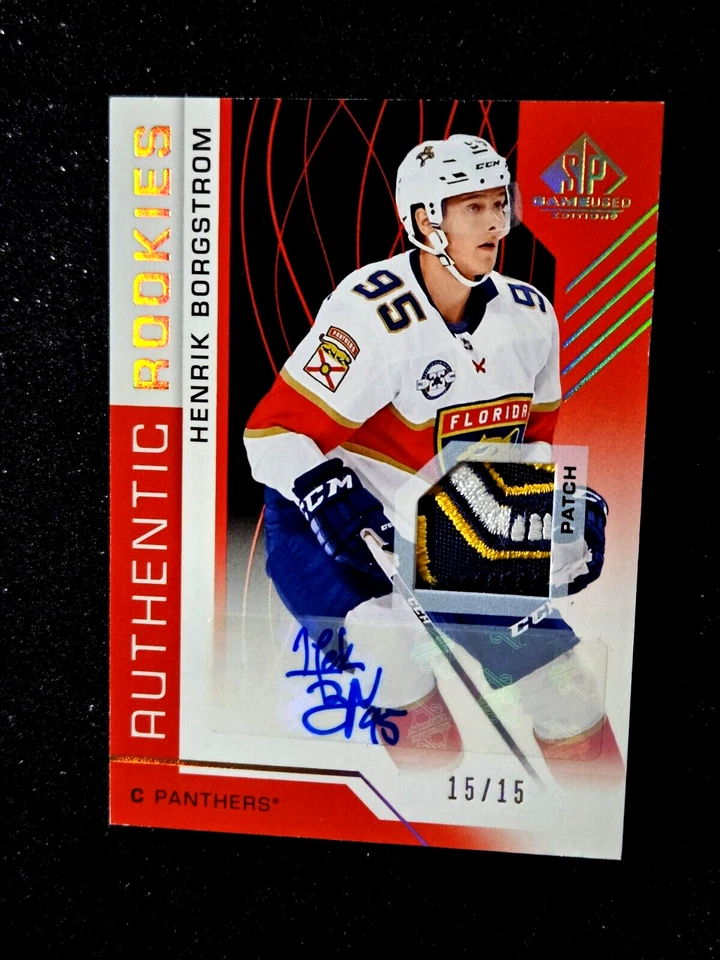 Henrik Borgstrom 2018-19 SP Game Used Authentic Rookie Spectrum Auto Patch /15 - Image 2 of 4