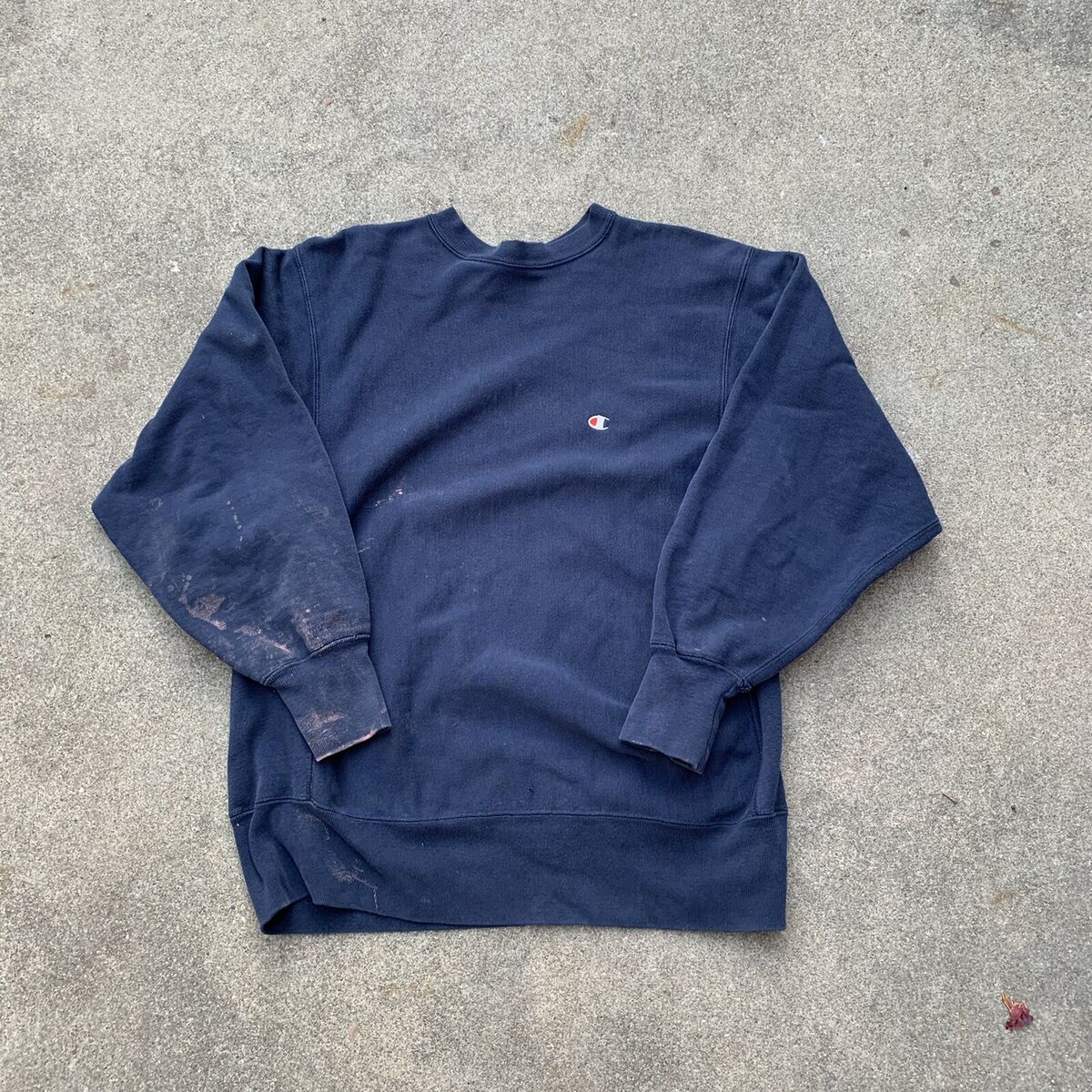 Vintage 80s Champion Reverse Weave Plain Navy Blue XL Made Vintage 80s Champion Reverse Weave Plain Navy Blue XL Made