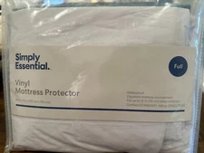SIMPLY ESSENTIAL Vinyl Mattress Protector Waterproof Full Size 54"x 75" OPENED